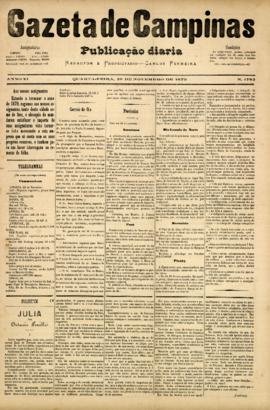 Gazeta de Campinas [jornal], a. 10, n. 1783. Campinas-SP, 26 nov. 1879.