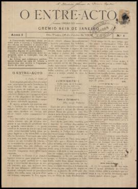 O Entre-Acto [jornal], a. 1, n. 1. São Paulo-SP, 18 jun. 1898.