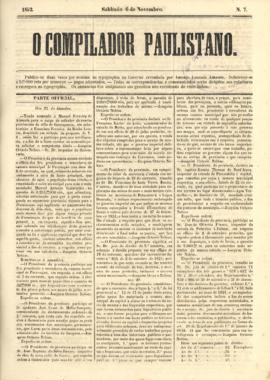O Compilador paulistano [jornal], n. 07. São Paulo-SP, 06 nov. 1852.