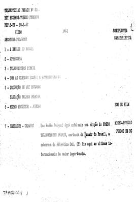 TV Tupi [emissora]. Telenotícias Panair [programa]. Roteiro [televisivo], 18 abr. 1952.