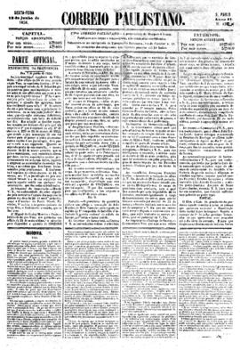 Correio paulistano [jornal], [s/n]. São Paulo-SP, 16 jun. 1856.