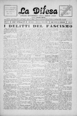 La Difesa [jornal], a. 3, n. 62. São Paulo-SP, 07 mar. 1926.