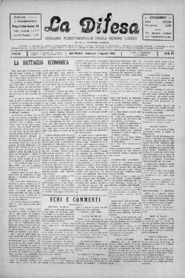La Difesa [jornal], a. 3, n. 87. São Paulo-SP, 01 ago. 1926.