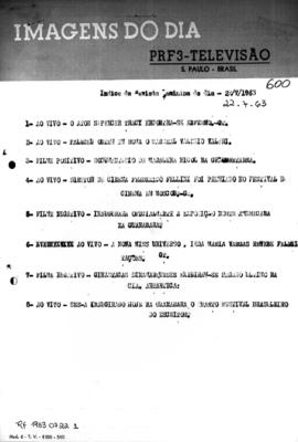 TV Tupi [emissora]. Revista Feminina [programa]. Roteiro [televisivo], 22 jul. 1963.