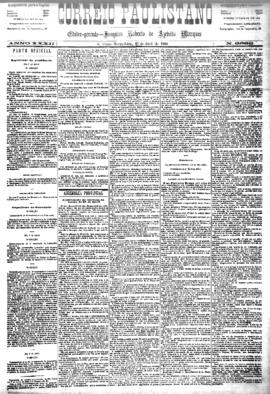 Correio paulistano [jornal], [s/n]. São Paulo-SP, 13 abr. 1886.