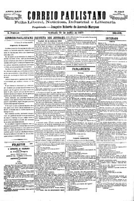 Correio paulistano [jornal], [s/n]. São Paulo-SP, 21 jul. 1877.