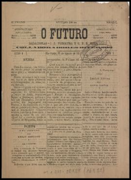 O Futuro [jornal], a. 1, n. 3. São Paulo-SP, 31 ago. 1885.