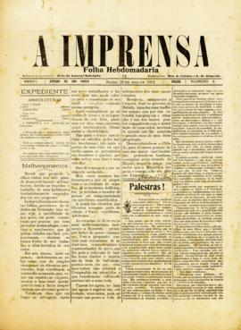 A Imprensa [jornal], a. 1, n. 4. Bauru-SP, 26 mai. 1912.