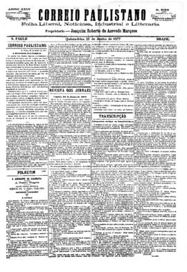 Correio paulistano [jornal], [s/n]. São Paulo-SP, 21 jun. 1877.