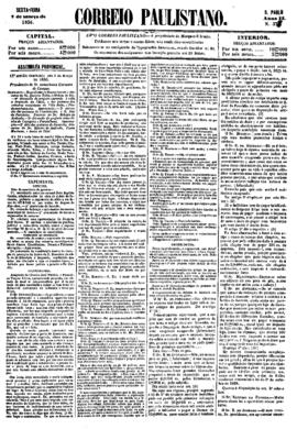 Correio paulistano [jornal], [s/n]. São Paulo-SP, 07 mar. 1856.