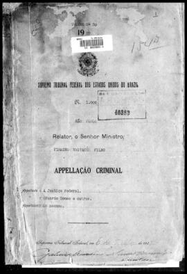 Processo... [apelação criminal], nª 1009/1927. [São Paulo-SP?], 1927. v. 30