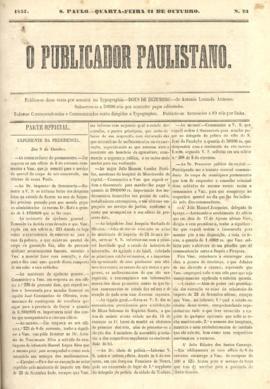 O Publicador paulistano [jornal], n. 23. São Paulo-SP, 21 out. 1857.