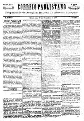 Correio paulistano [jornal], [s/n]. São Paulo-SP, 20 dez. 1877.