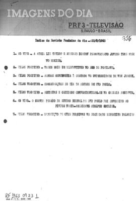 TV Tupi [emissora]. Revista Feminina [programa]. Roteiro [televisivo], 23 set. 1963.