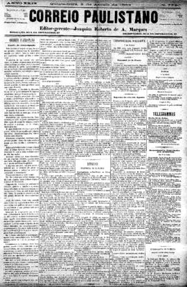 Correio paulistano [jornal], [s/n]. São Paulo-SP, 03 ago. 1882.