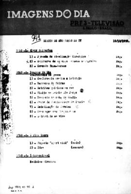 TV Tupi [emissora]. Diário de São Paulo na T.V. [programa]. Roteiro [televisivo], 15 out. 1959.