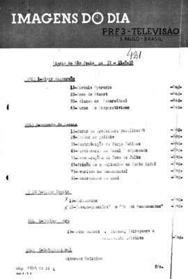 TV Tupi [emissora]. Diário de São Paulo na T.V. [programa]. Roteiro [televisivo], 11 jul. 1959.
