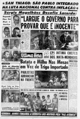 Última Hora [jornal]. Rio de Janeiro-RJ, 14 fev. 1963 [ed. vespertina].