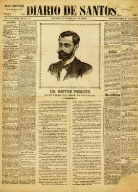 Diario de Santos [jornal], a. 25, n. 1. Santos-SP, 10 out. 1896.