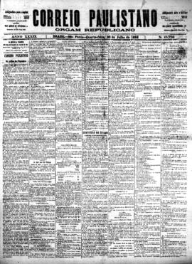 Correio paulistano [jornal], [s/n]. São Paulo-SP, 20 jul. 1892.