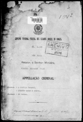 Processo... [apelação criminal], nª 1009/1927. [São Paulo-SP?], 1927. v. 60