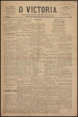 O Victoria [jornal], a. 1, n. 3. São Paulo-SP, 11 abr. 1901.