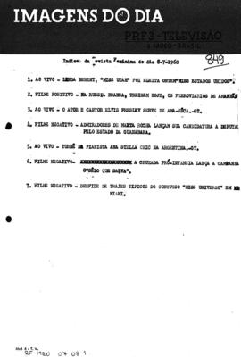 TV Tupi [emissora]. Revista Feminina [programa]. Roteiro [televisivo], 08 jul. 1960.