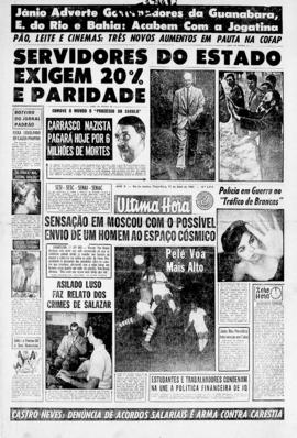 Última Hora [jornal]. Rio de Janeiro-RJ, 11 abr. 1961 [ed. vespertina].