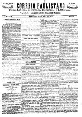 Correio paulistano [jornal], [s/n]. São Paulo-SP, 26 abr. 1877.