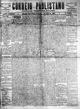 Correio paulistano [jornal], [s/n]. São Paulo-SP, 01 mai. 1892.