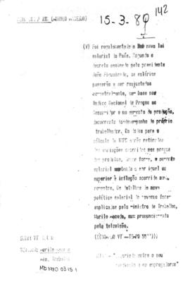 TV Tupi [emissora]. Meio Dia [programa]. Roteiro [televisivo], 15 mar. 1980.