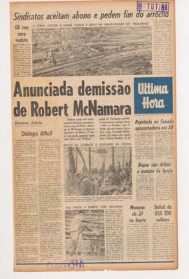 Última Hora [jornal]. Rio de Janeiro-RJ, 29 nov. 1967 [ed. regular].