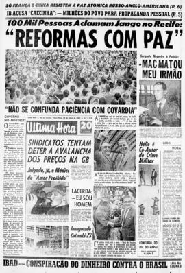 Última Hora [jornal]. Rio de Janeiro-RJ, 30 jul. 1963 [ed. vespertina].