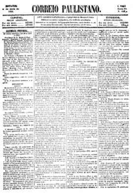 Correio paulistano [jornal], [s/n]. São Paulo-SP, 08 mai. 1856.