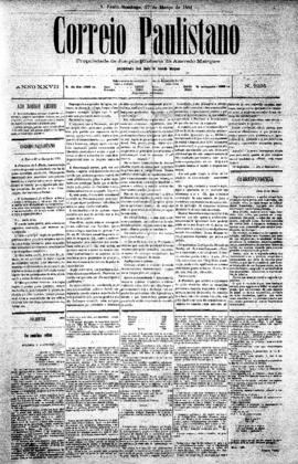 Correio paulistano [jornal], [s/n]. São Paulo-SP, 27 mar. 1881.