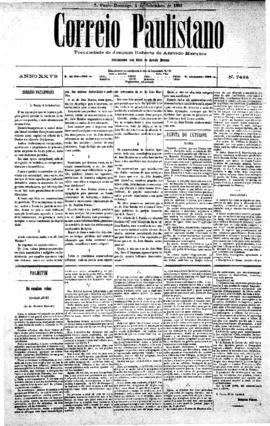 Correio paulistano [jornal], [s/n]. São Paulo-SP, 04 set. 1881.