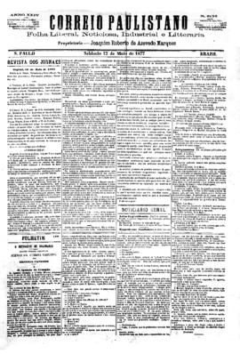 Correio paulistano [jornal], [s/n]. São Paulo-SP, 12 mai. 1877.