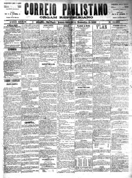 Correio paulistano [jornal], [s/n]. São Paulo-SP, 22 dez. 1892.