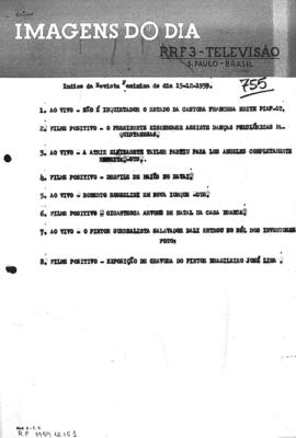 TV Tupi [emissora]. Revista Feminina [programa]. Roteiro [televisivo], 15 dez. 1959.