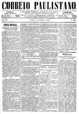 Correio paulistano [jornal], [s/n]. São Paulo-SP, 11 out. 1856.