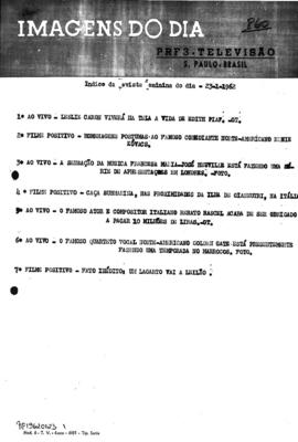 TV Tupi [emissora]. Revista Feminina [programa]. Roteiro [televisivo], 23 jan. 1962.