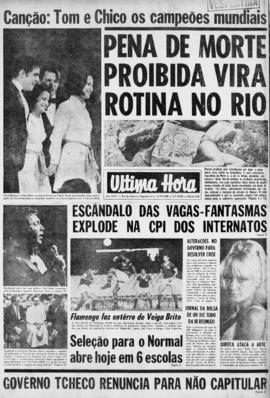 Última Hora [jornal]. Rio de Janeiro-RJ, 07 out. 1968 [ed. vespertina].