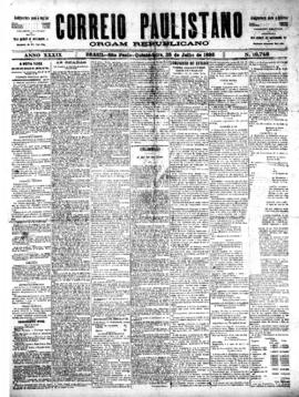 Correio paulistano [jornal], [s/n]. São Paulo-SP, 28 jul. 1892.