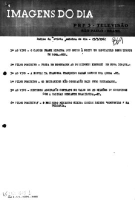 TV Tupi [emissora]. Revista Feminina [programa]. Roteiro [televisivo], 25 mai. 1962.