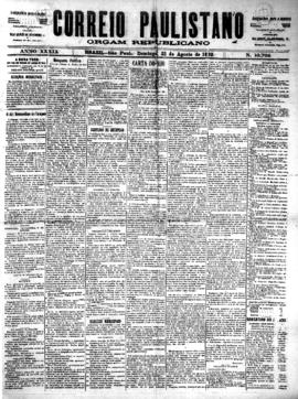 Correio paulistano [jornal], [s/n]. São Paulo-SP, 21 ago. 1892.