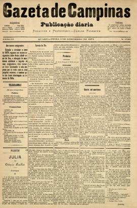Gazeta de Campinas [jornal], a. 10, n. 1789. Campinas-SP, 03 dez. 1879.