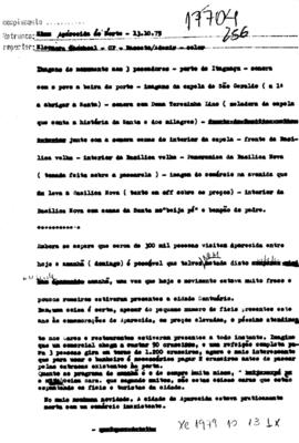 TV Tupi [emissora]. Dossiê subsidiário [programa não identificado], 13 out. 1979.