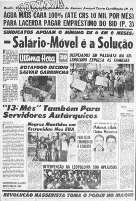 Última Hora [jornal]. Rio de Janeiro-RJ, 19 nov. 1963 [ed. vespertina].
