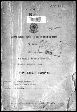 Processo... [apelação criminal], nª 1009/1927. [São Paulo-SP?], 1927. v. 11