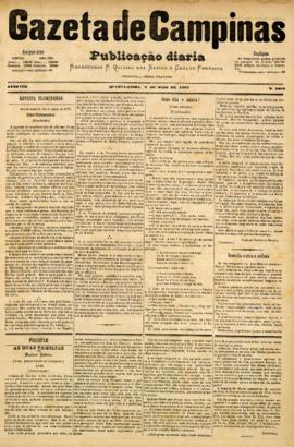 Gazeta de Campinas [jornal], a. 8, n. 1023. Campinas-SP, 02 mai. 1877.